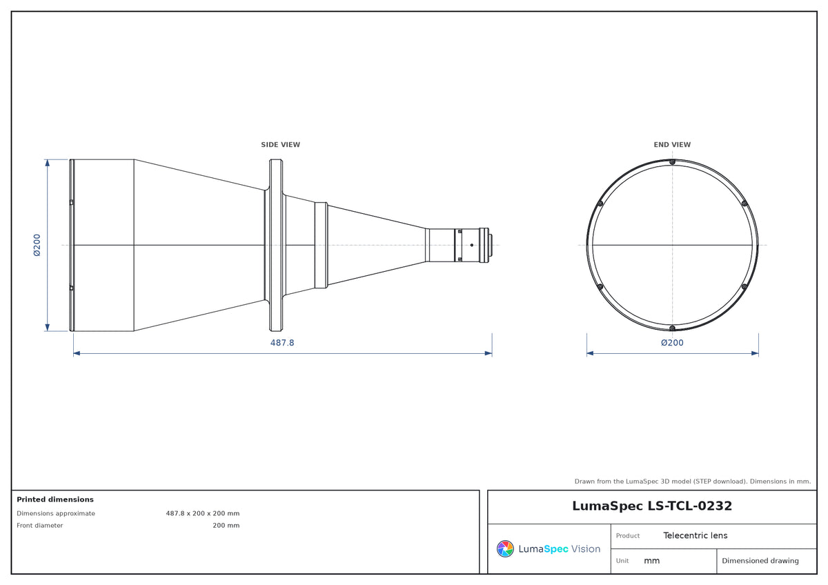 LS-TCL-0232 dimensions (mm)