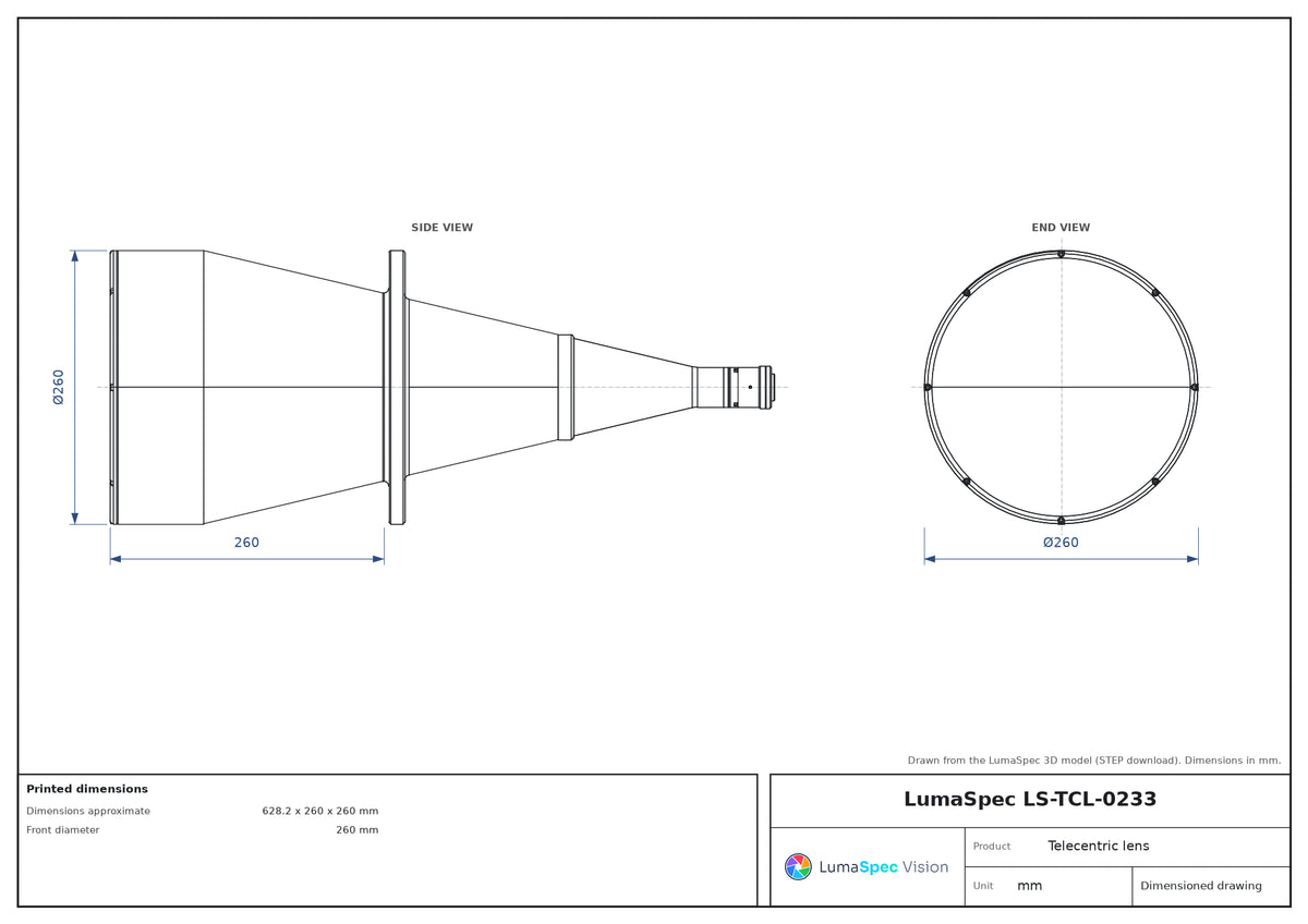 LS-TCL-0233 dimensions (mm)