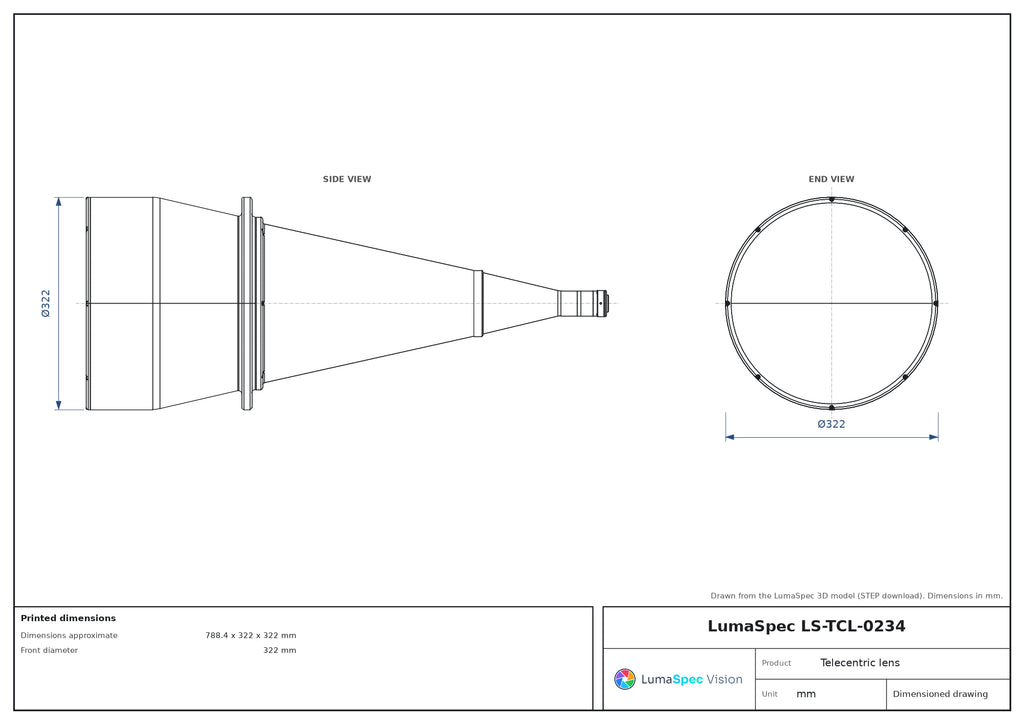 LS-TCL-0234 dimensions (mm)