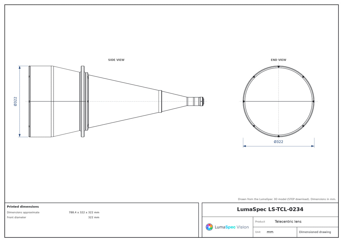 LS-TCL-0234 dimensions (mm)