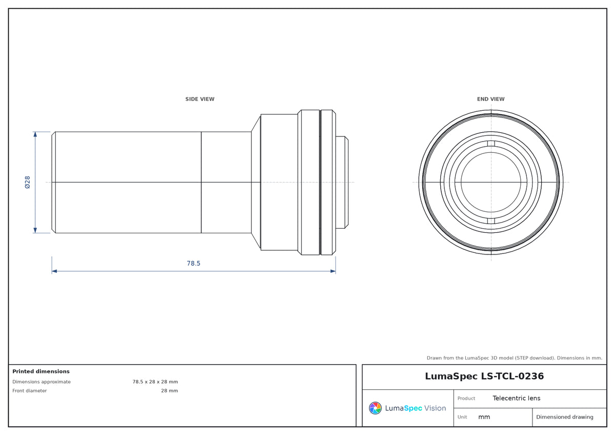 LS-TCL-0236 dimensions (mm)