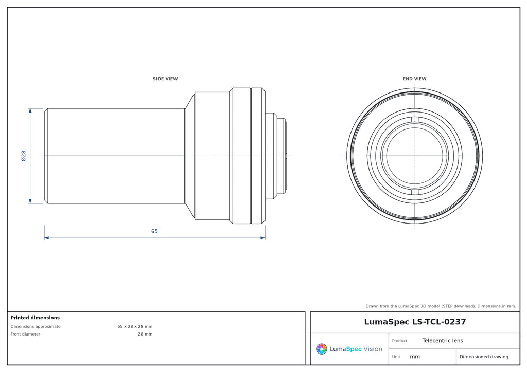 LS-TCL-0237 dimensions (mm)