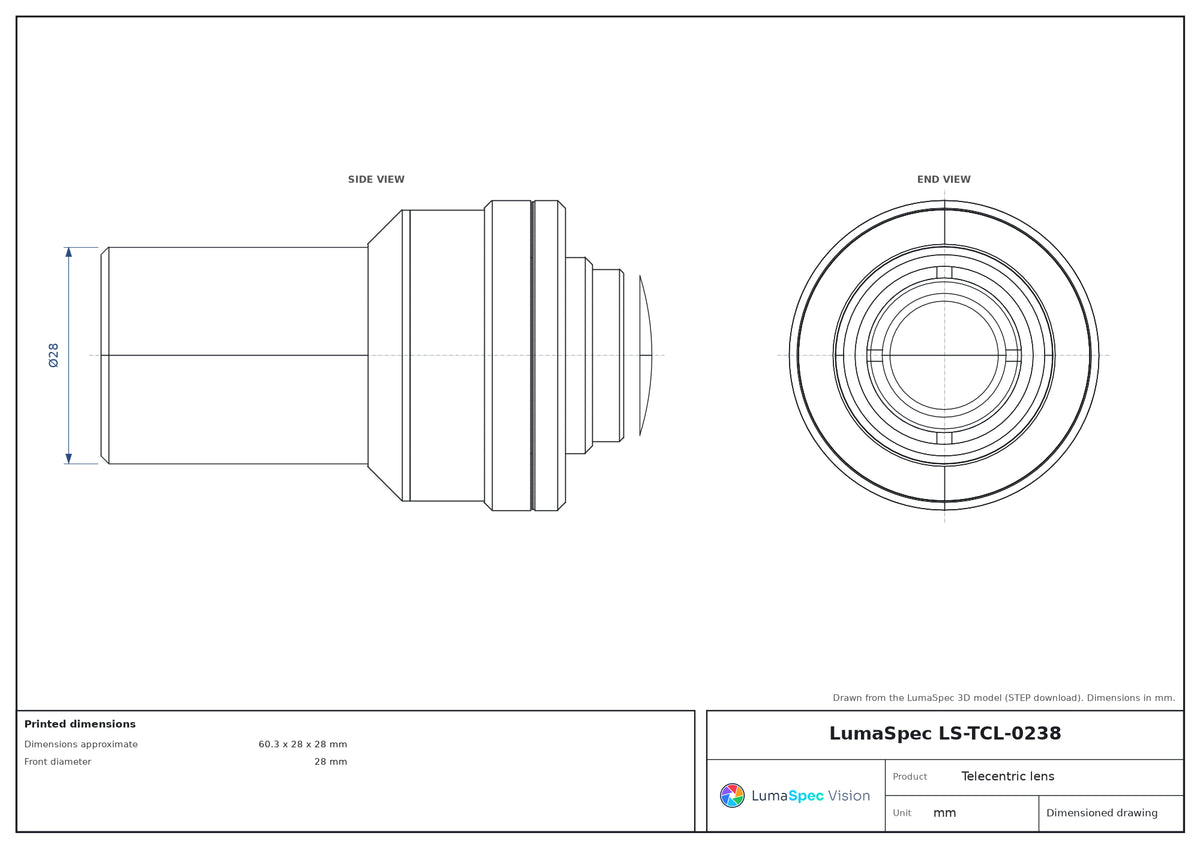 LS-TCL-0238 dimensions (mm)
