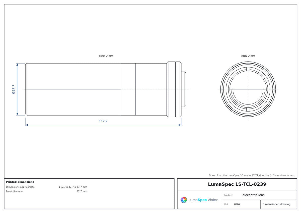 LS-TCL-0239 dimensions (mm)