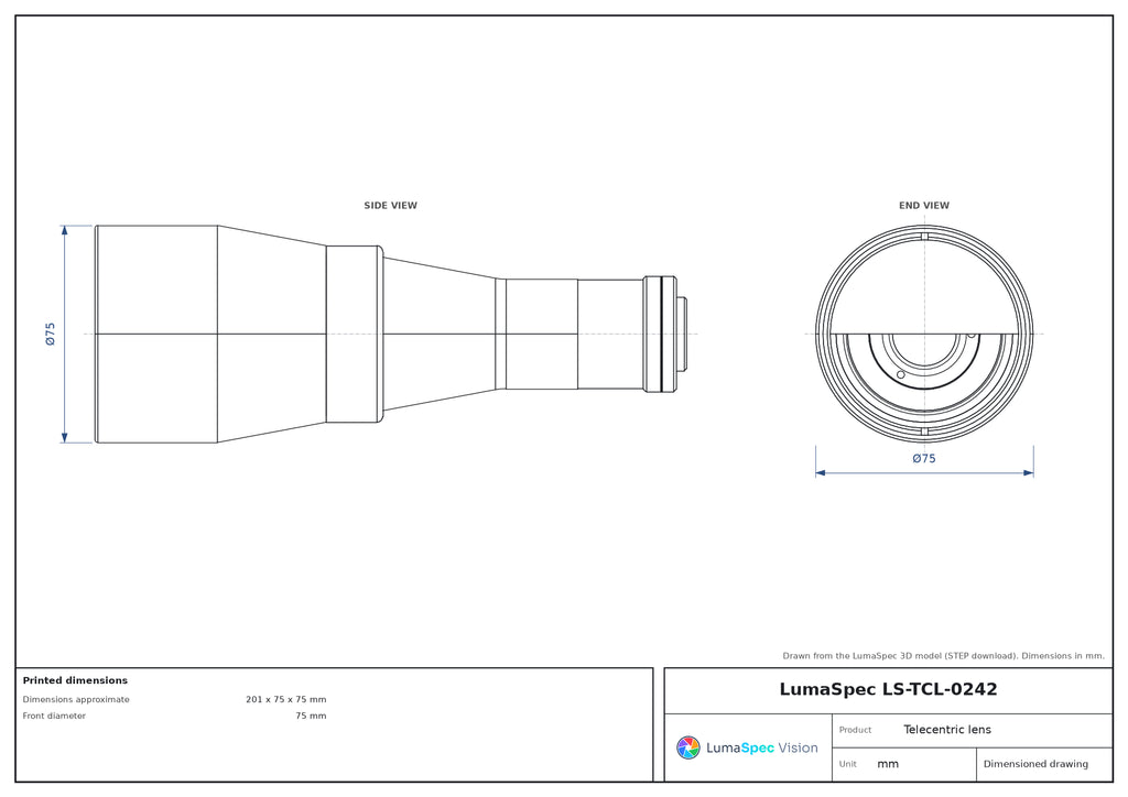 LS-TCL-0242 dimensions (mm)