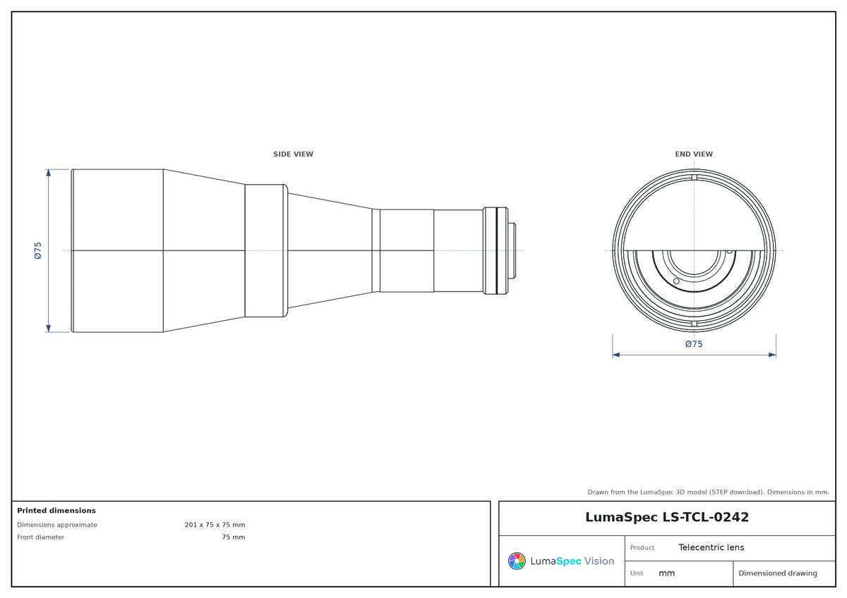LS-TCL-0242 dimensions (mm)
