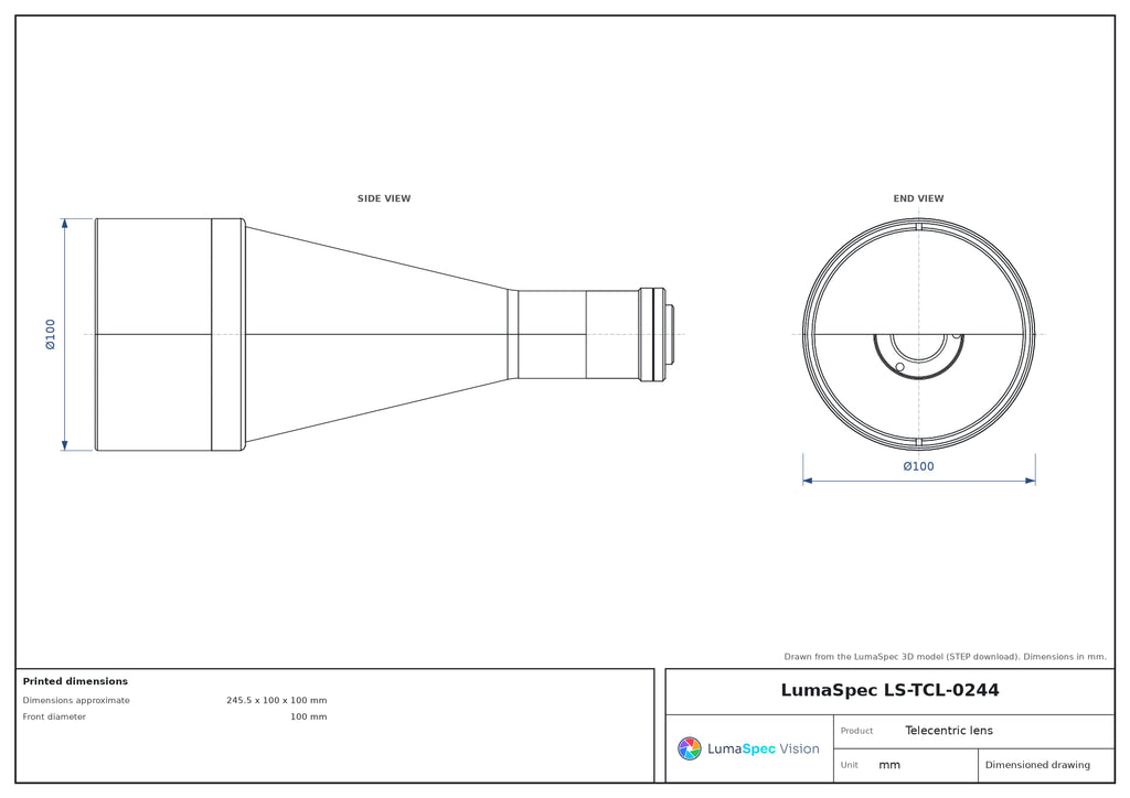 LS-TCL-0244 dimensions (mm)