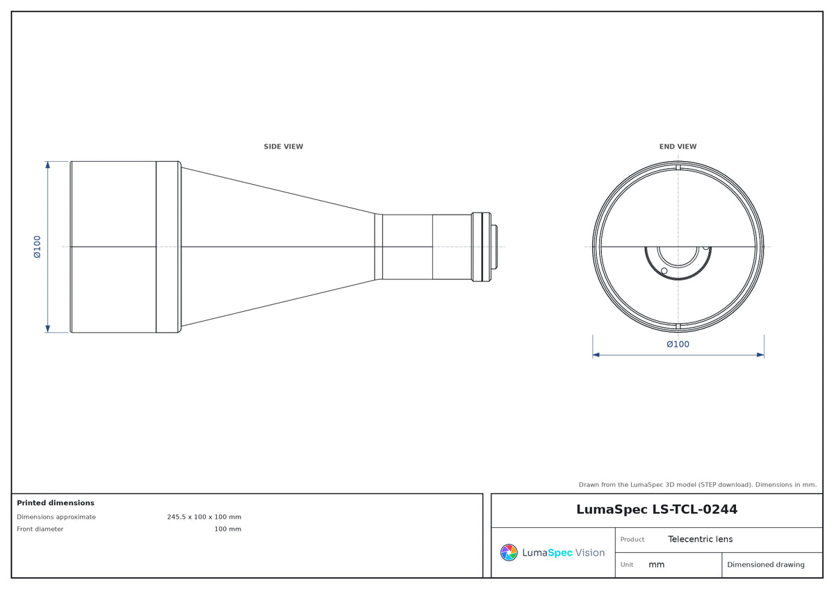 LS-TCL-0244 dimensions (mm)