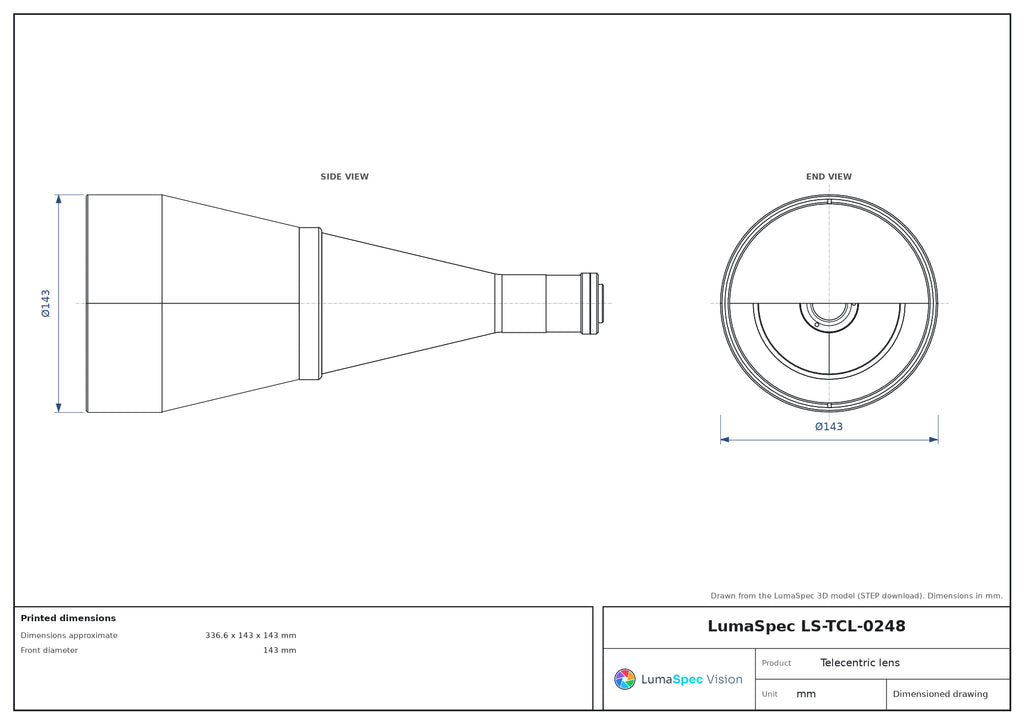 LS-TCL-0248 dimensions (mm)