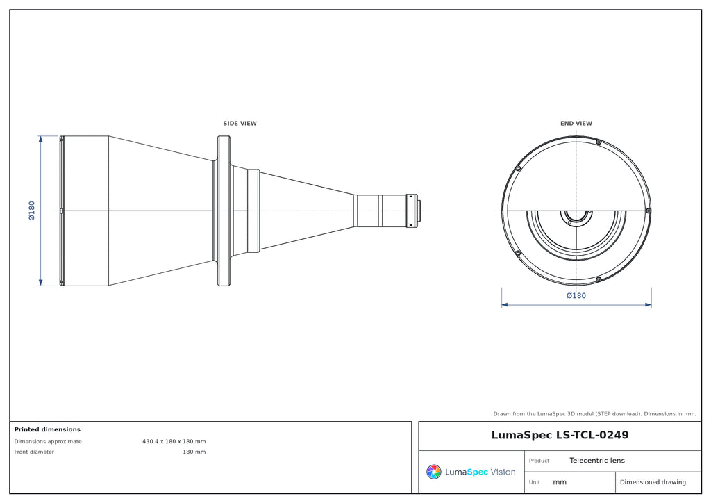 LS-TCL-0249 dimensions (mm)