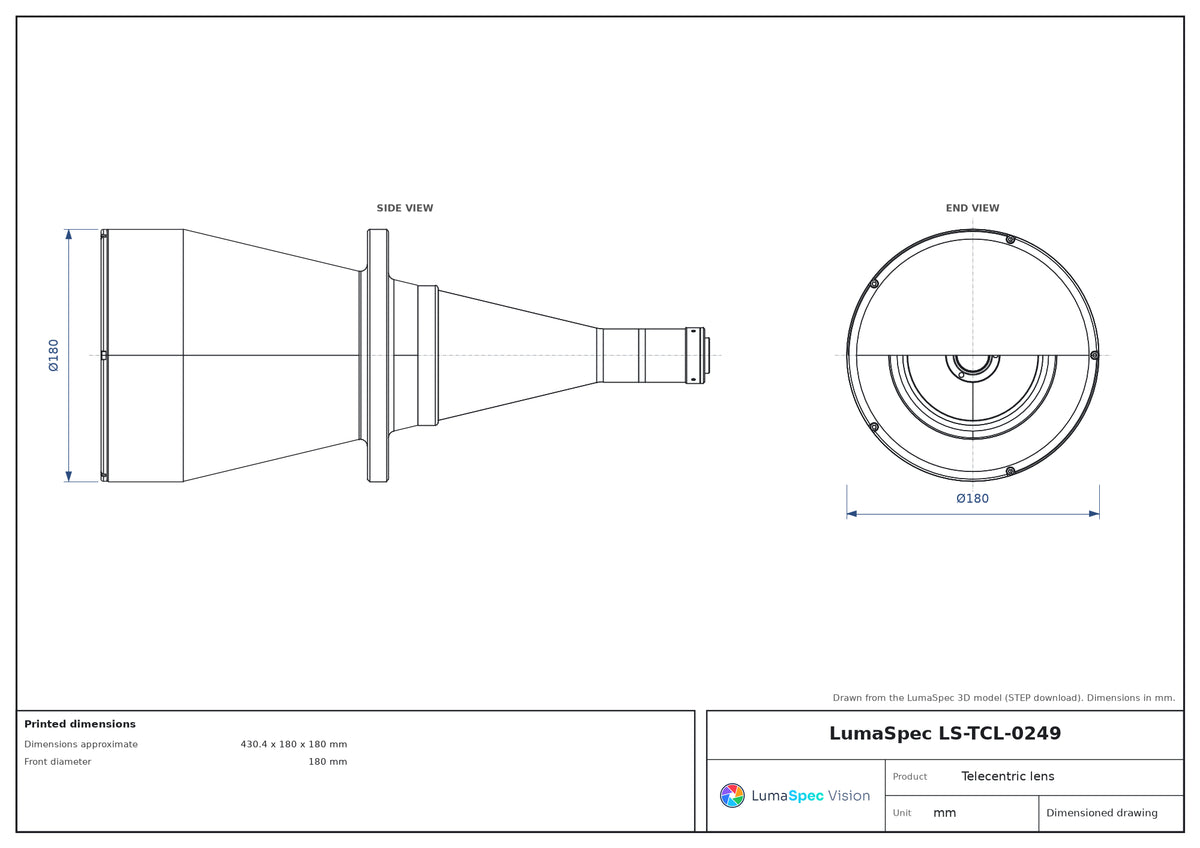 LS-TCL-0249 dimensions (mm)
