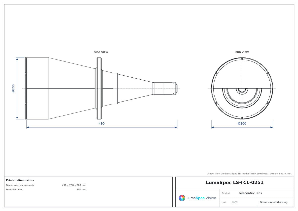 LS-TCL-0251 dimensions (mm)
