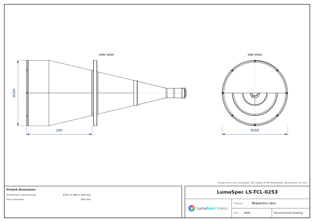 LS-TCL-0253 dimensions (mm)