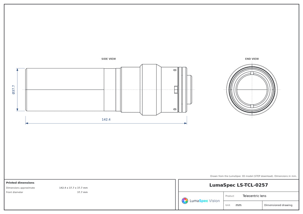 LS-TCL-0257 dimensions (mm)