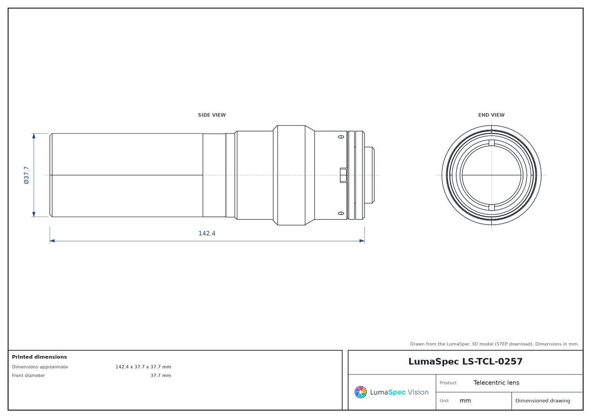 LS-TCL-0257 dimensions (mm)