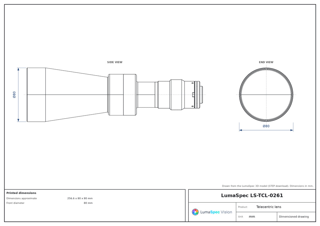 LS-TCL-0261 dimensions (mm)