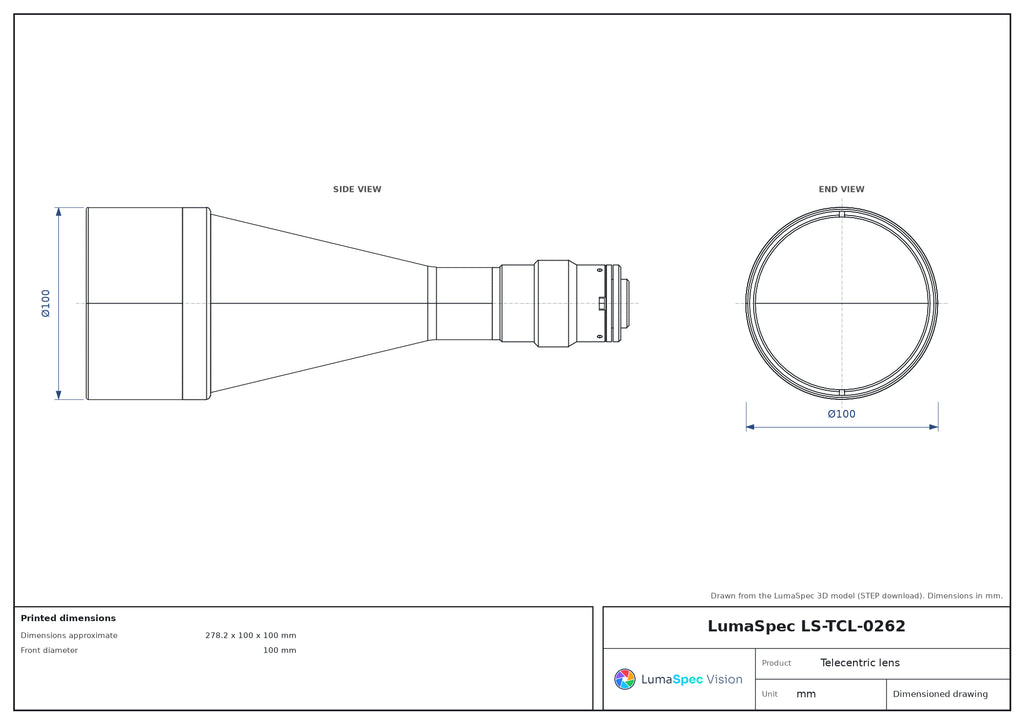 LS-TCL-0262 dimensions (mm)