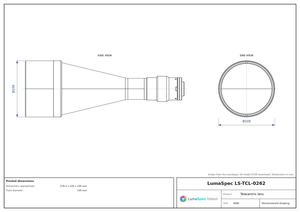 LS-TCL-0262 dimensions (mm)