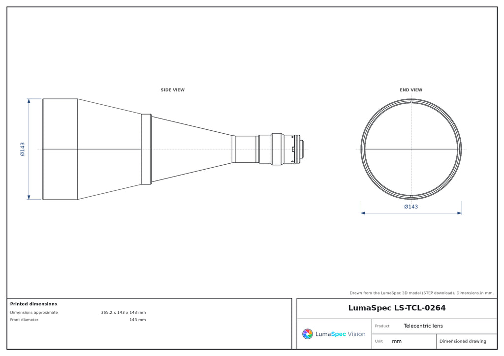 LS-TCL-0264 dimensions (mm)