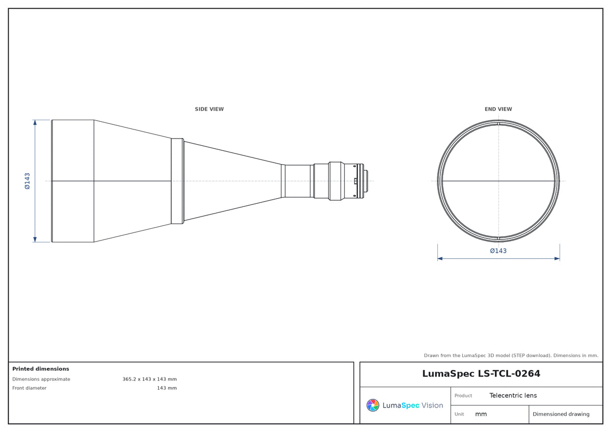 LS-TCL-0264 dimensions (mm)