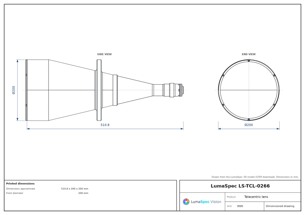 LS-TCL-0266 dimensions (mm)