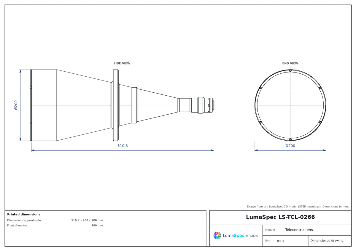 LS-TCL-0266 dimensions (mm)