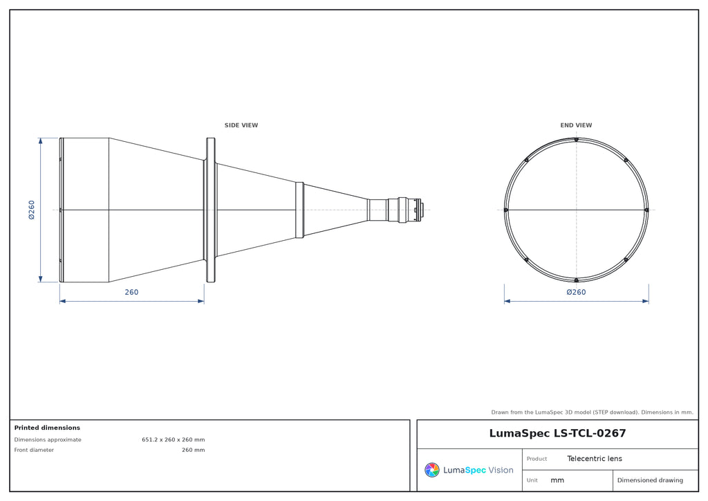 LS-TCL-0267 dimensions (mm)