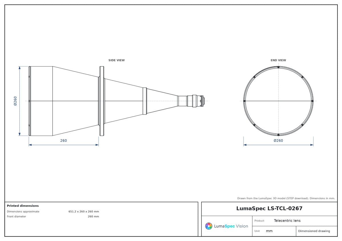 LS-TCL-0267 dimensions (mm)