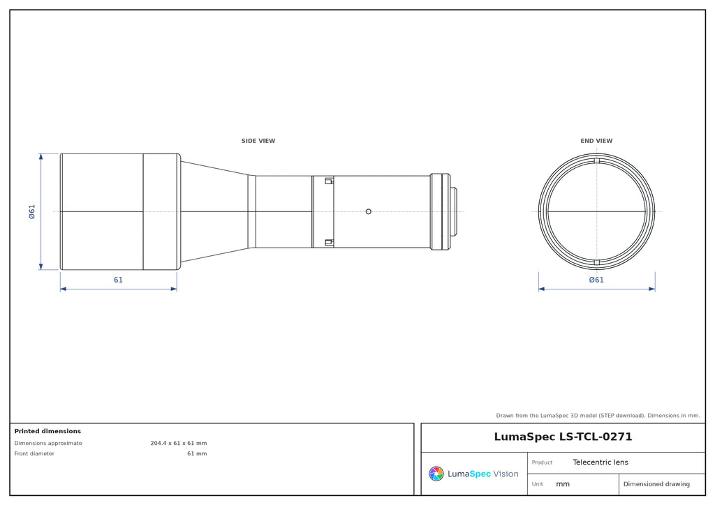 LS-TCL-0271 dimensions (mm)