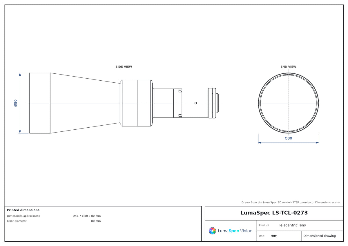 LS-TCL-0273 dimensions (mm)