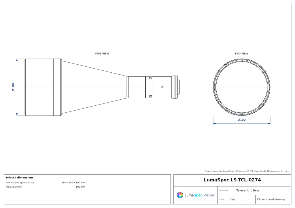 LS-TCL-0274 dimensions (mm)