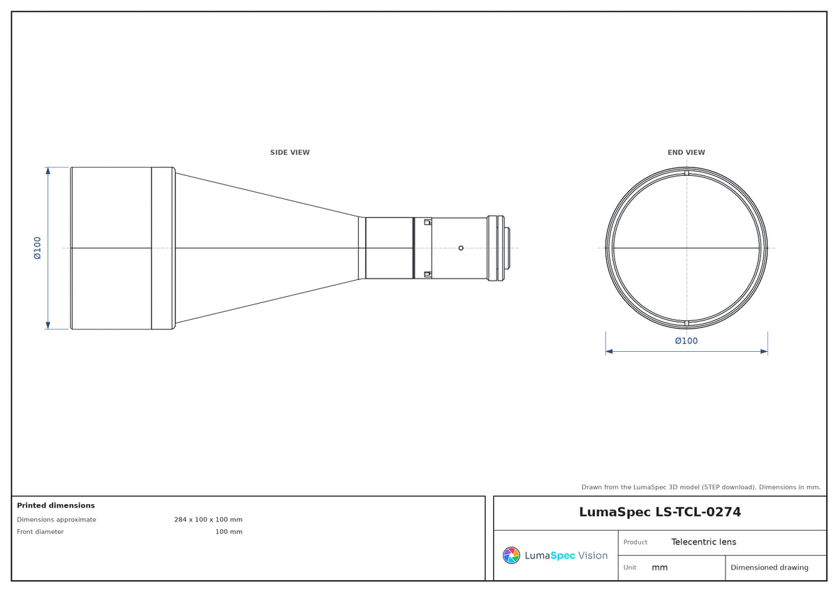 LS-TCL-0274 dimensions (mm)