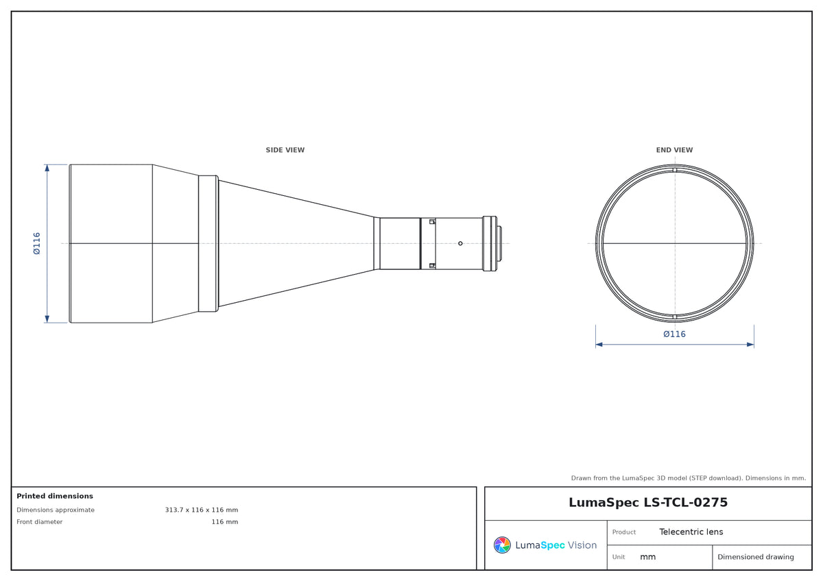 LS-TCL-0275 dimensions (mm)