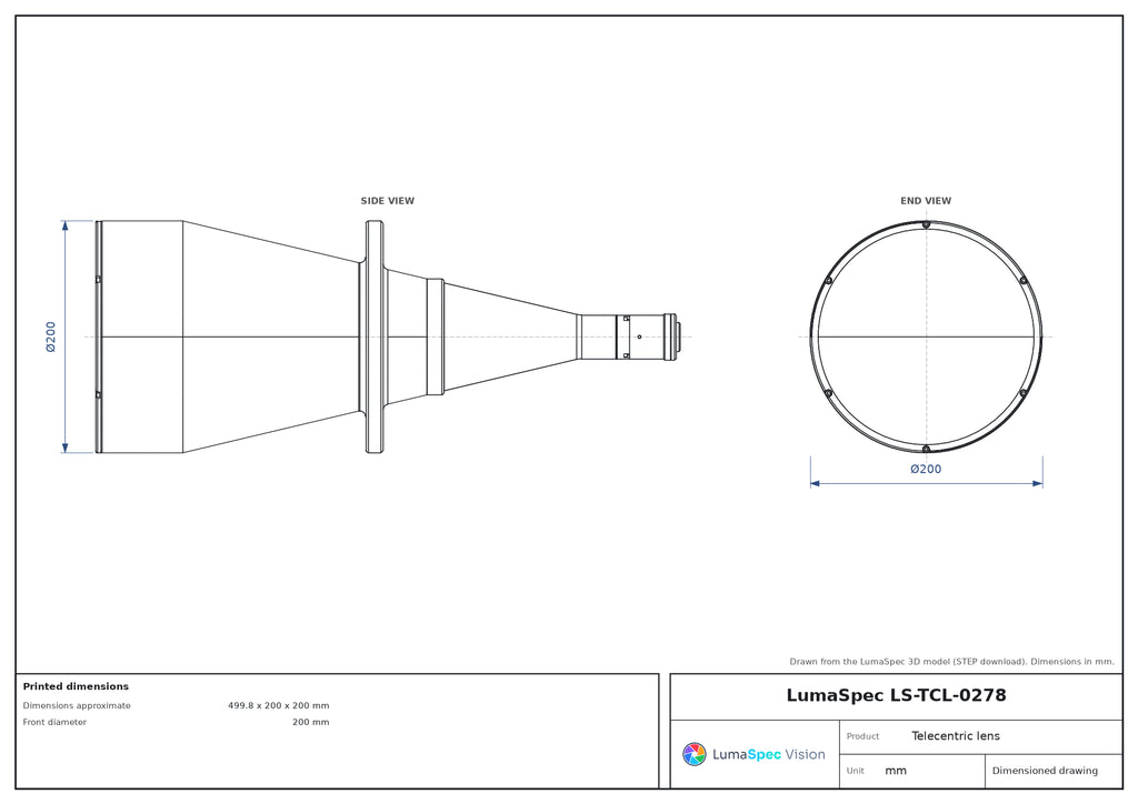 LS-TCL-0278 dimensions (mm)