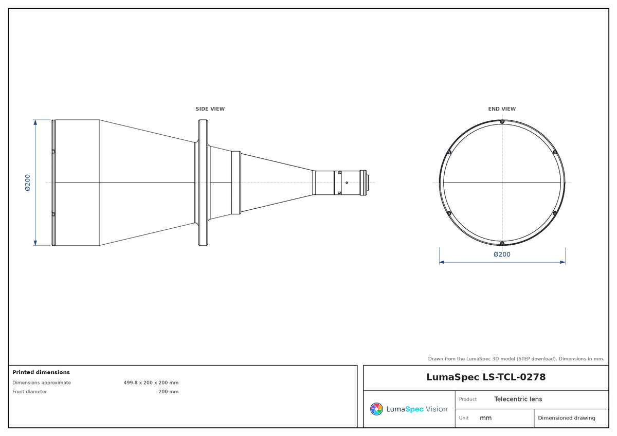LS-TCL-0278 dimensions (mm)