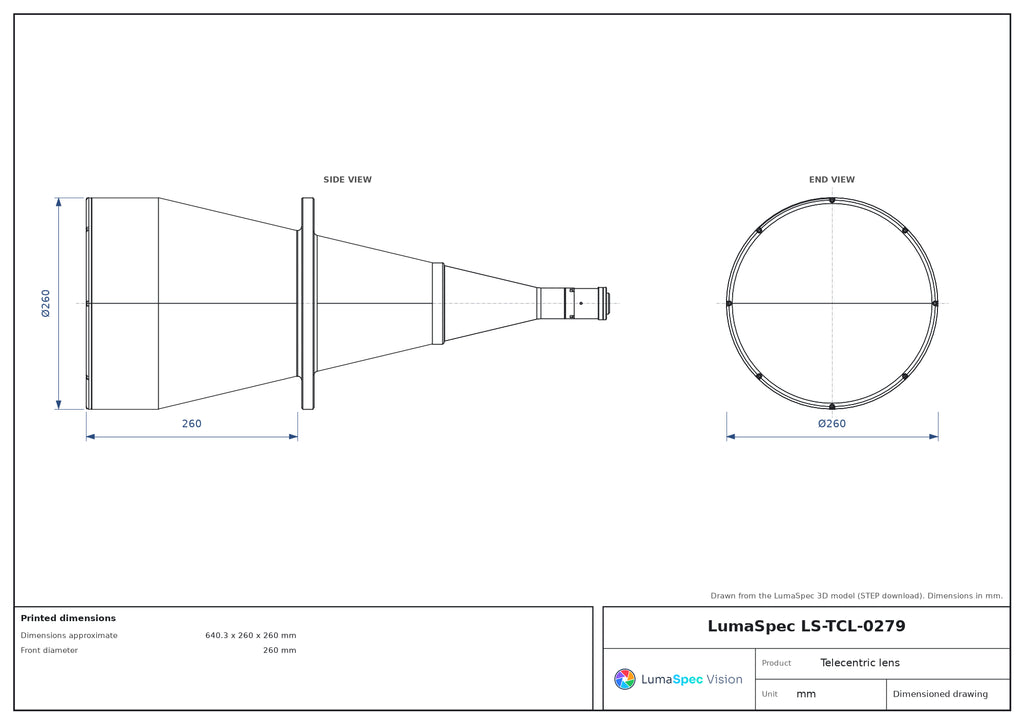 LS-TCL-0279 dimensions (mm)