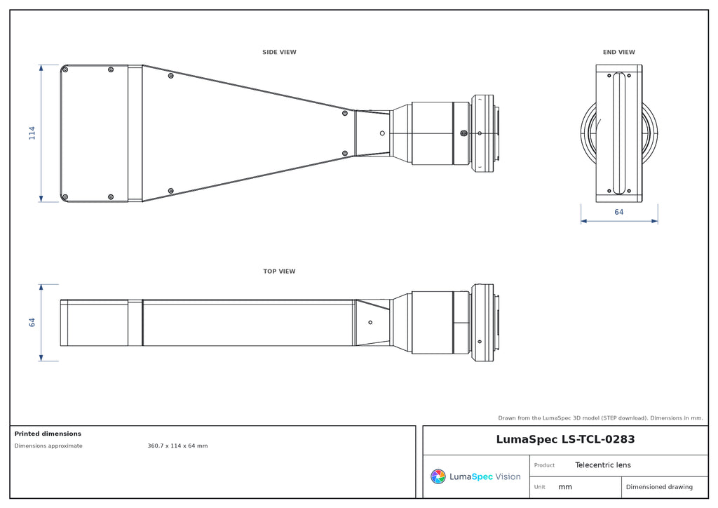 LS-TCL-0283 dimensions (mm)