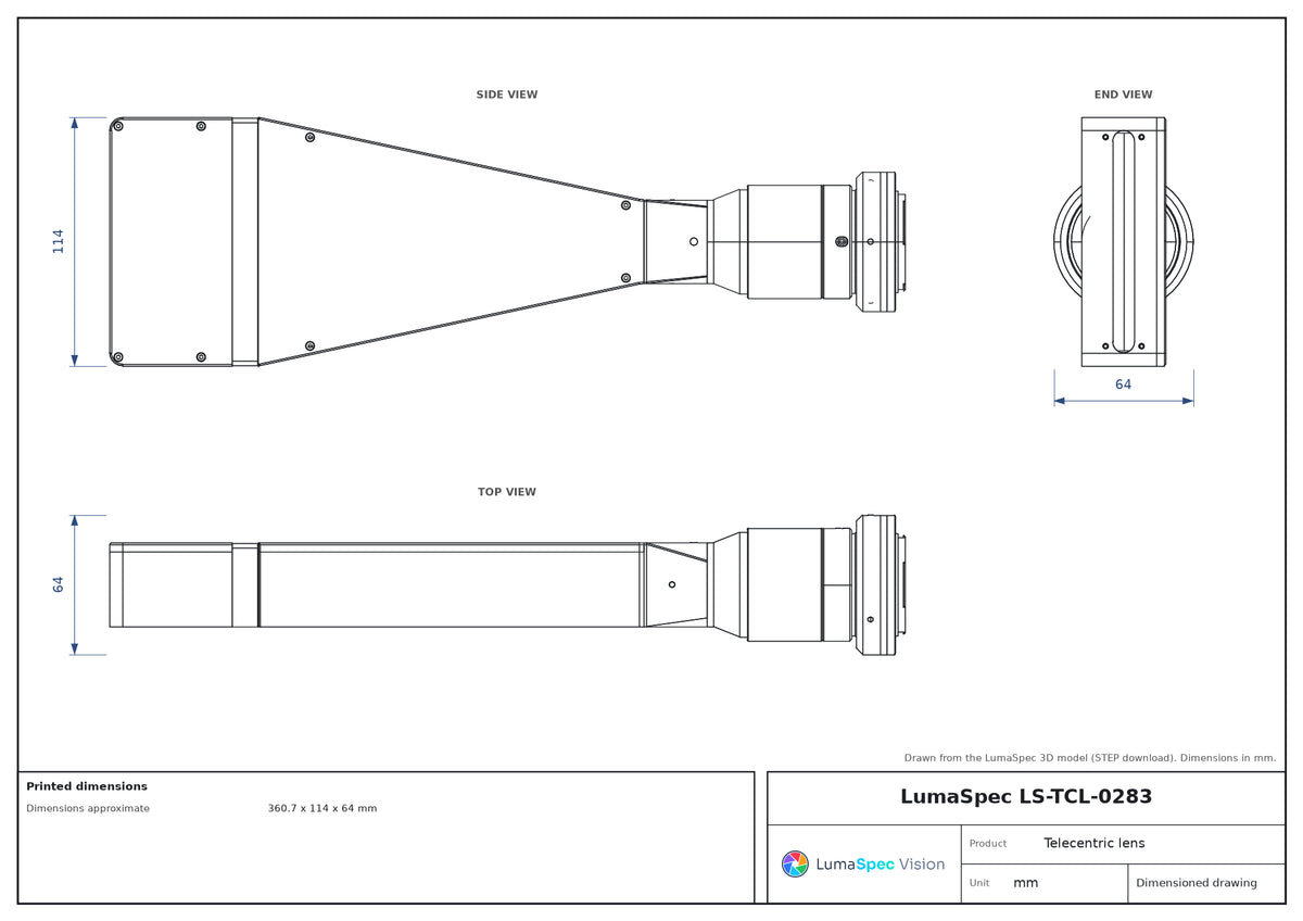 LS-TCL-0283 dimensions (mm)