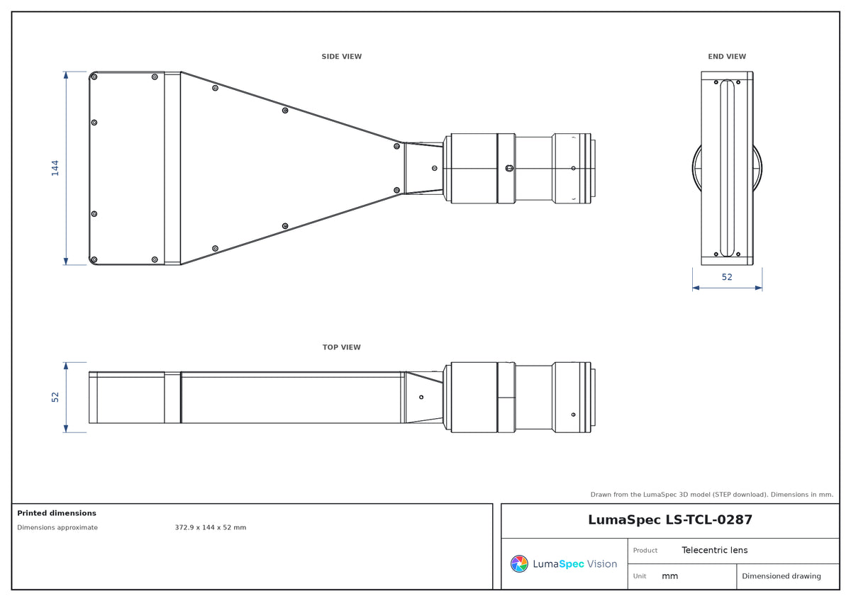 LS-TCL-0287 dimensions (mm)