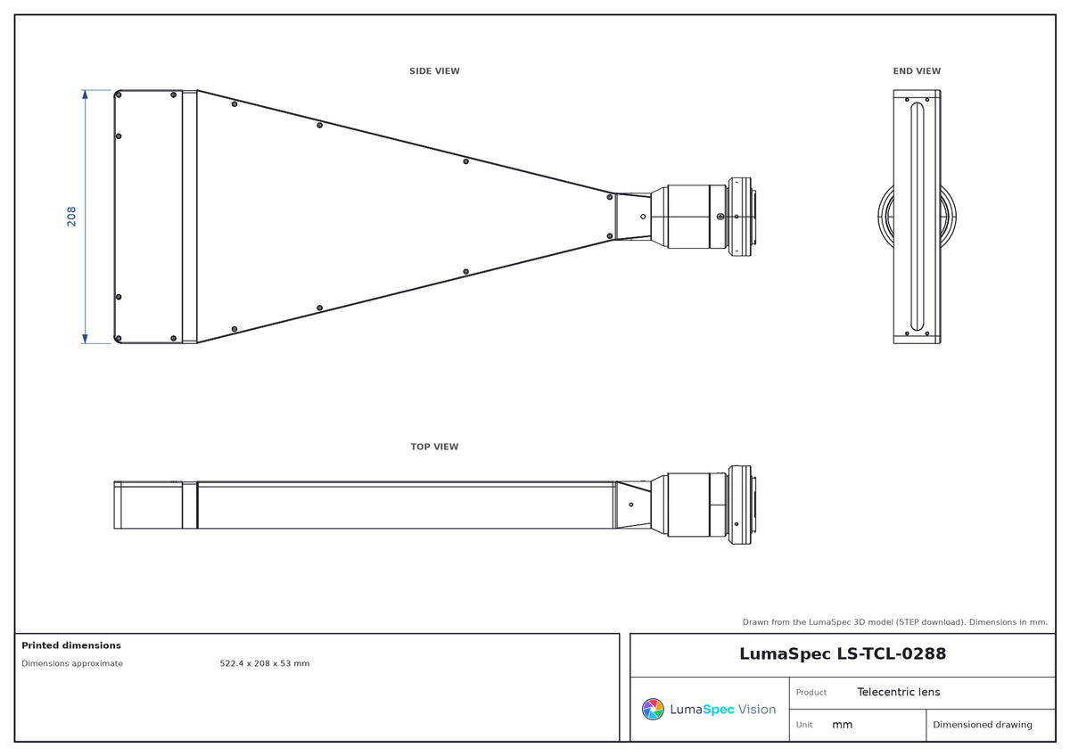 LS-TCL-0288 dimensions (mm)