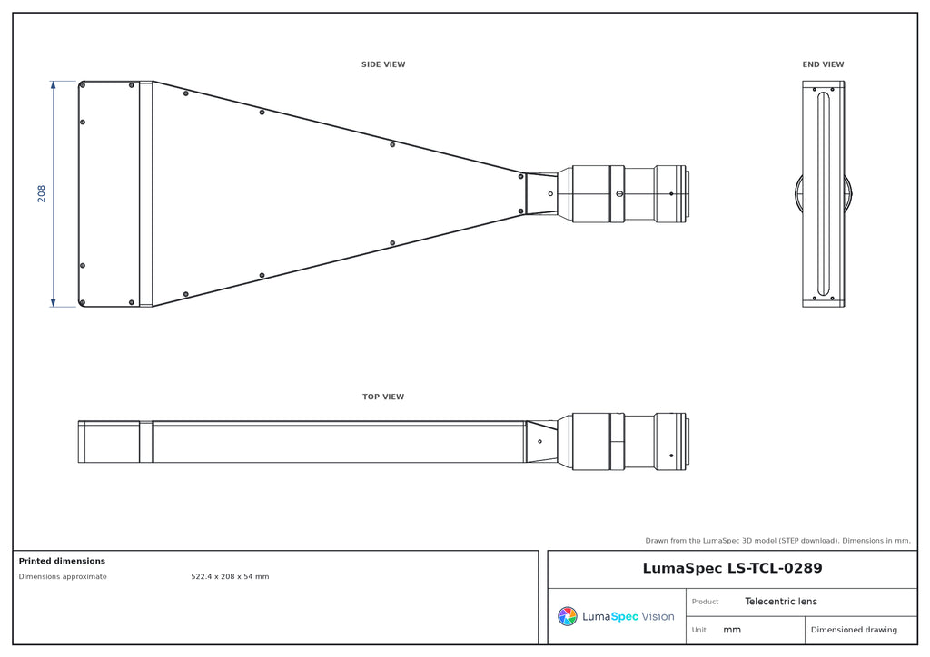 LS-TCL-0289 dimensions (mm)
