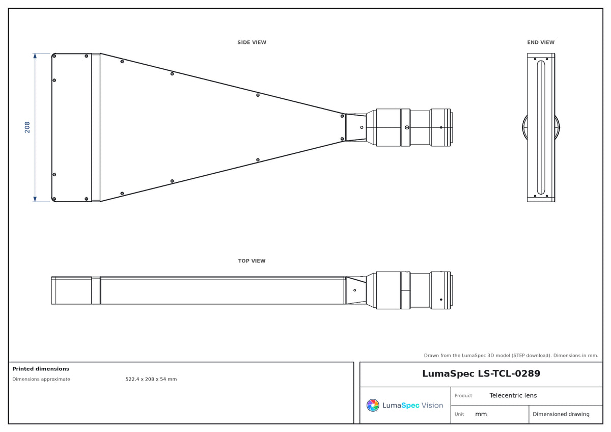 LS-TCL-0289 dimensions (mm)