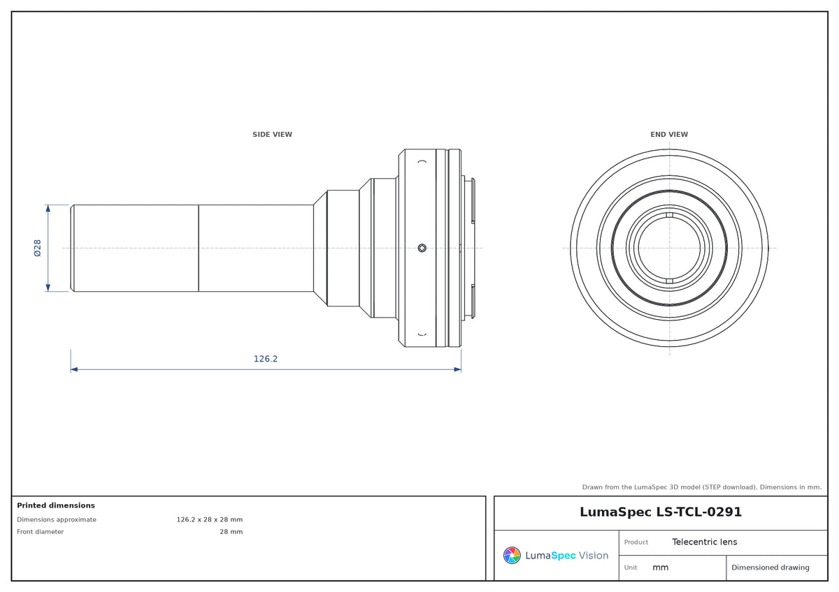 LS-TCL-0291 dimensions (mm)