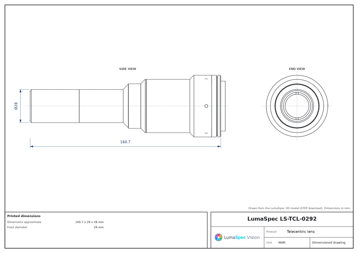 LS-TCL-0292 dimensions (mm)