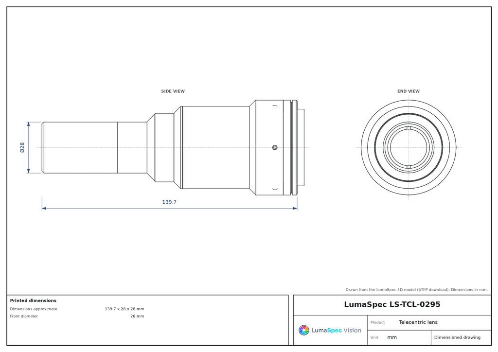 LS-TCL-0295 dimensions (mm)