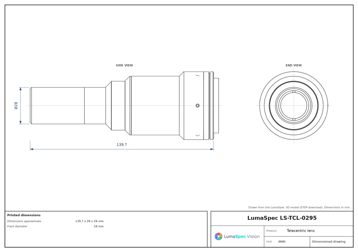 LS-TCL-0295 dimensions (mm)