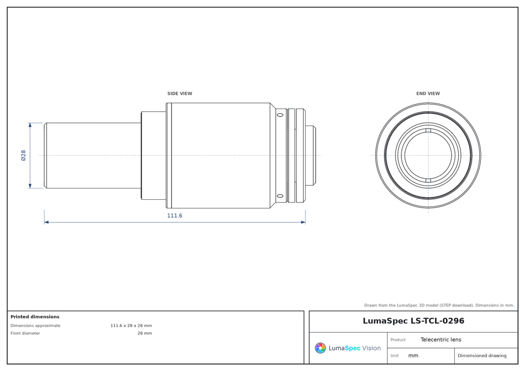 LS-TCL-0296 dimensions (mm)