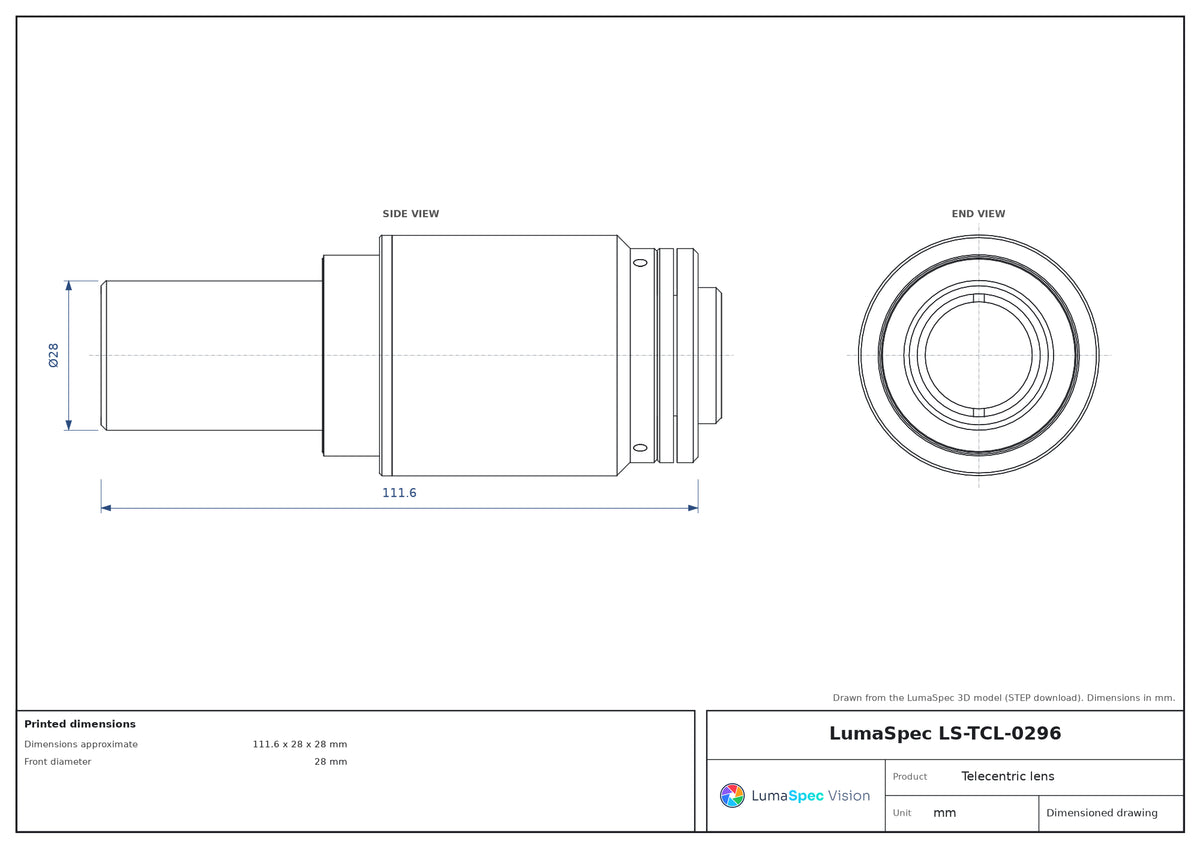 LS-TCL-0296 dimensions (mm)