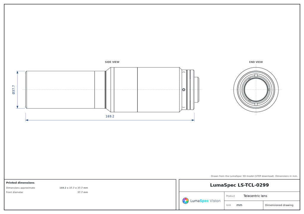 LS-TCL-0299 dimensions (mm)