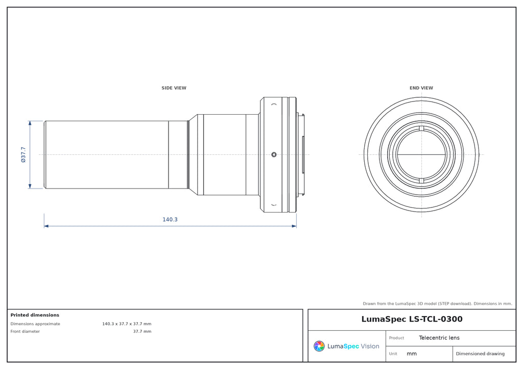 LS-TCL-0300 dimensions (mm)